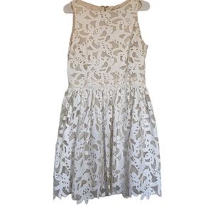 Wyatt collection leather and lace white dress size XS